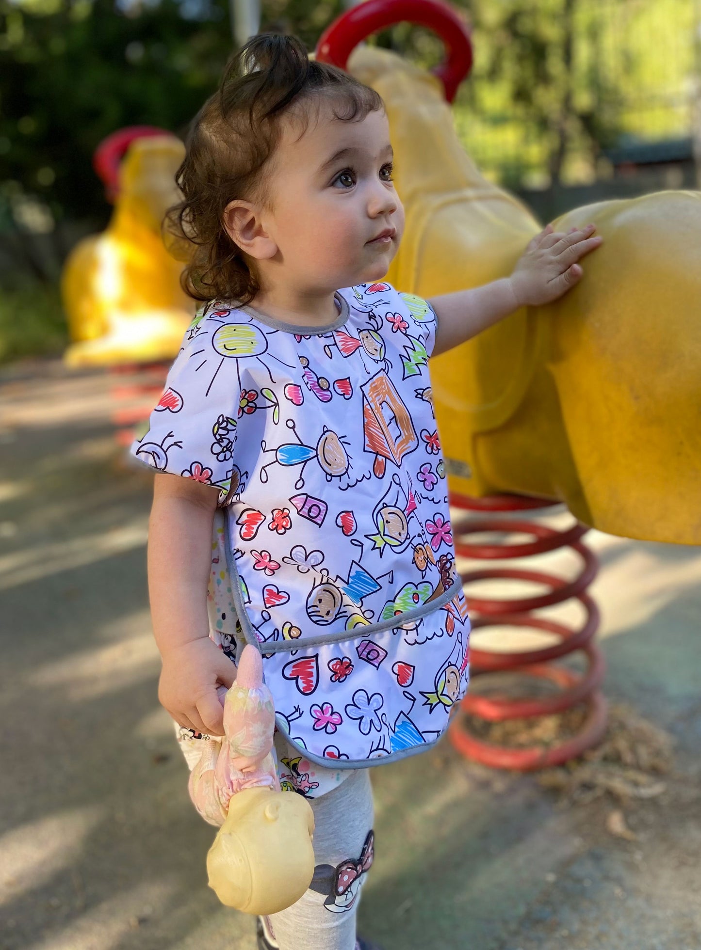 1-3 Yaş, Family, Sıvı Geçirmeyen, KISA Kollu, Cepli, Cırtlı Mama Önlüğü, Önlük, Çok Amaçlı Beslenme Önlüğü