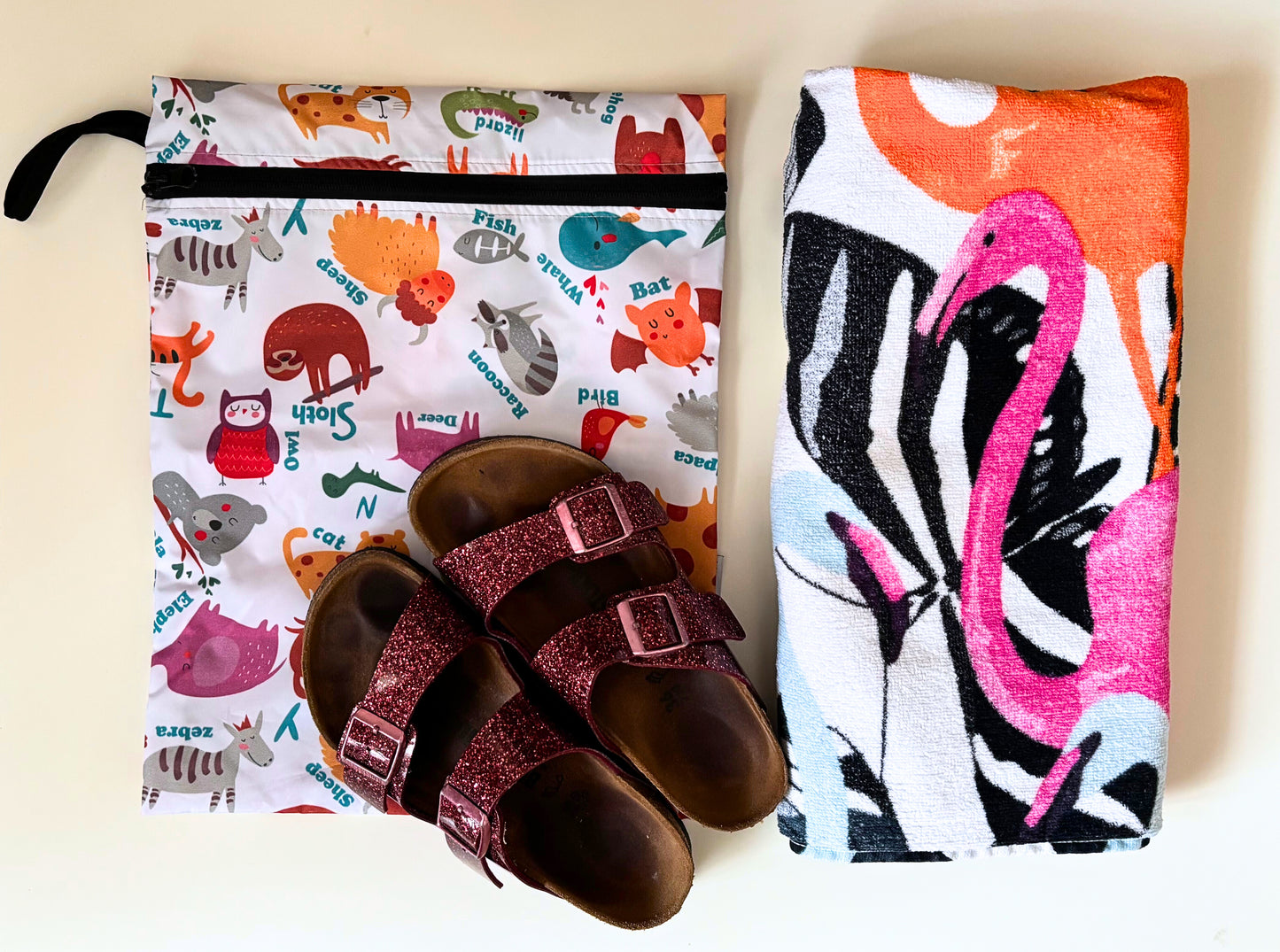 Zoo, Sıvı Geçirmeyen, Islak/Kuru Çok Amaçlı Çanta, Fermuarlı, Makinede Yıkanabilir, Islak Mayo, Kirli Kıyafet, Organizer vs için