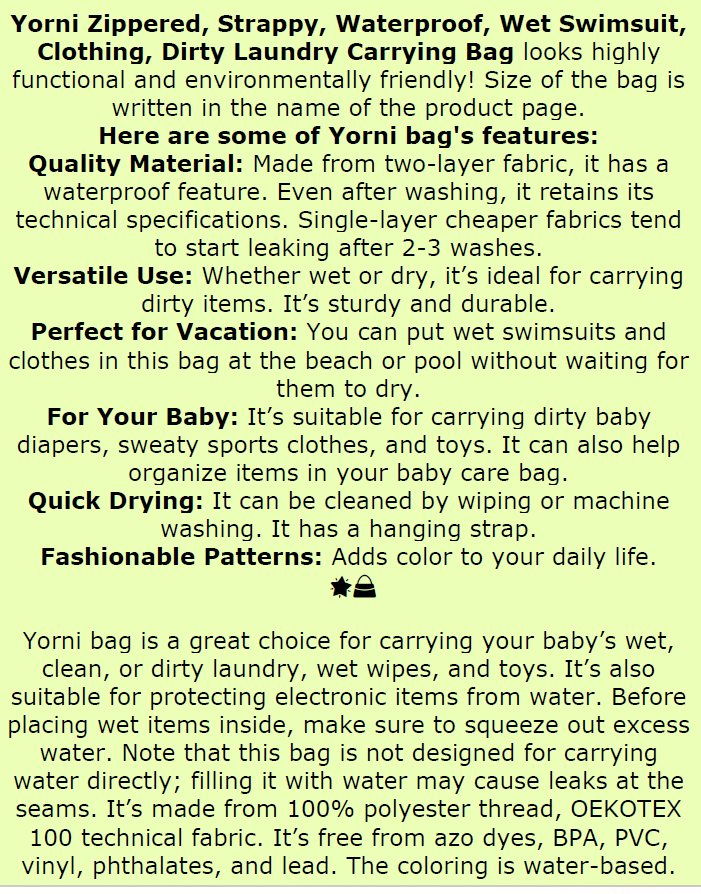 Jungle, Sıvı Geçirmeyen, Islak/Kuru Çok Amaçlı Çanta, Fermuarlı, Makinede Yıkanabilir, Islak Mayo, Kirli Kıyafet, Organizer vs için