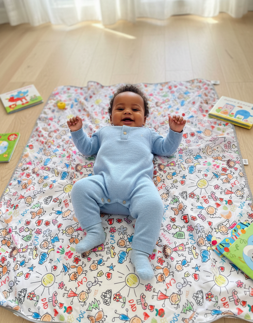 Yorni Family %100 Sıvı Geçirmez (Waterproof) Çok Amaçlı Bebek Örtüsü & Splat Mat