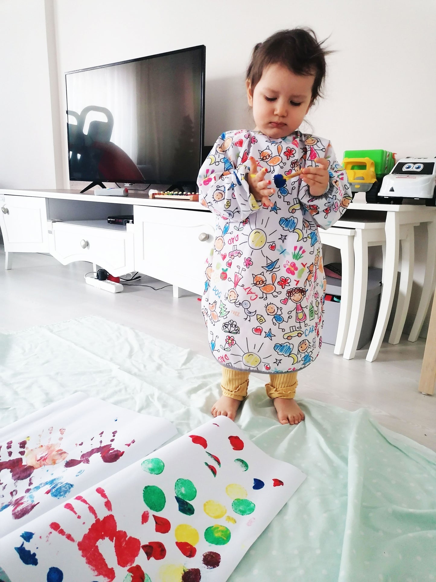 Family, Sıvı Geçirmez, Cırtlı, Uzun Kollu Çocuk Faaliyet, Etkinlik, Aktivite, Boyama Önlüğü, Önlük