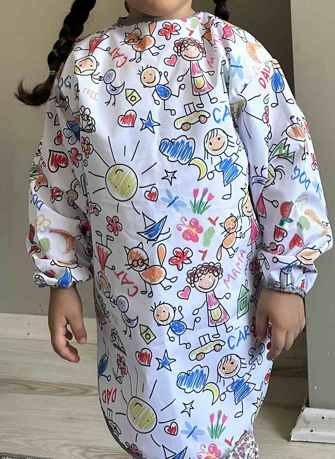 Family, Sıvı Geçirmez, Cırtlı, Uzun Kollu Çocuk Faaliyet, Etkinlik, Aktivite, Boyama Önlüğü, Önlük