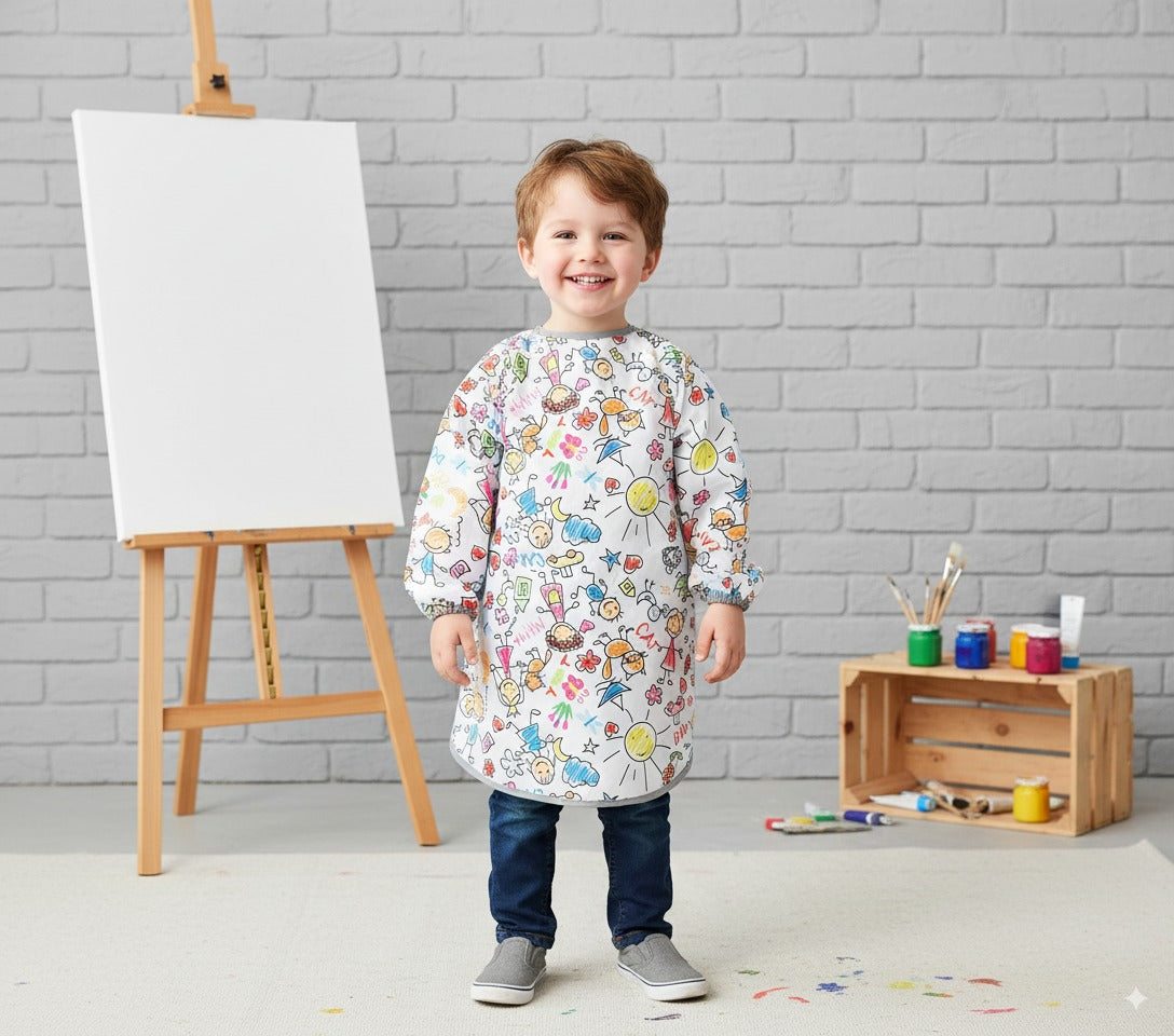 Family, Sıvı Geçirmez, Cırtlı, Uzun Kollu Çocuk Faaliyet, Etkinlik, Aktivite, Boyama Önlüğü, Önlük