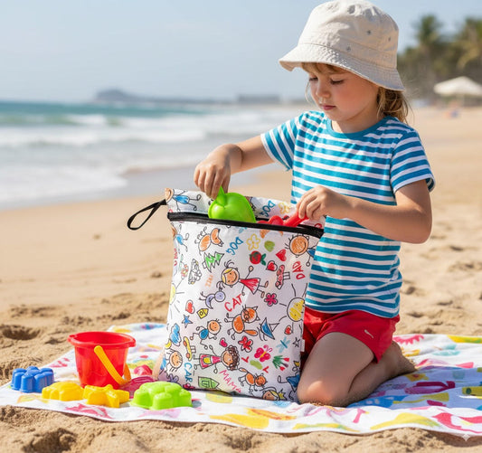 Family, Sıvı Geçirmeyen, Islak/Kuru Çok Amaçlı Çanta, Fermuarlı, Makinede Yıkanabilir, Islak Mayo, Kirli Kıyafet, Organizer vs için