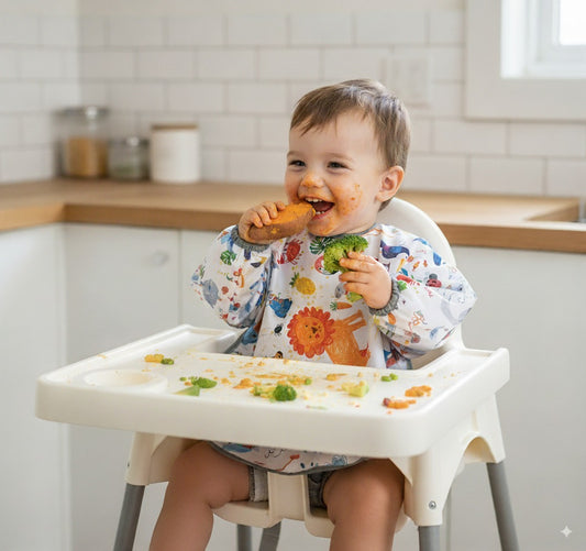 Jungle, Sıvı Geçirmeyen, Uzun Kollu, Cepli, Cırtlı Mama Önlüğü, Önlük, Çok Amaçlı Beslenme Önlüğü