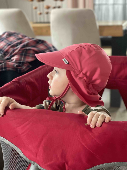 Gülkurusu, Ense Korumalı, Boyundan Bağlamalı, Arkası Ayar Tokalı, Astarlı Çocuk Bebek Güneş Şapka
