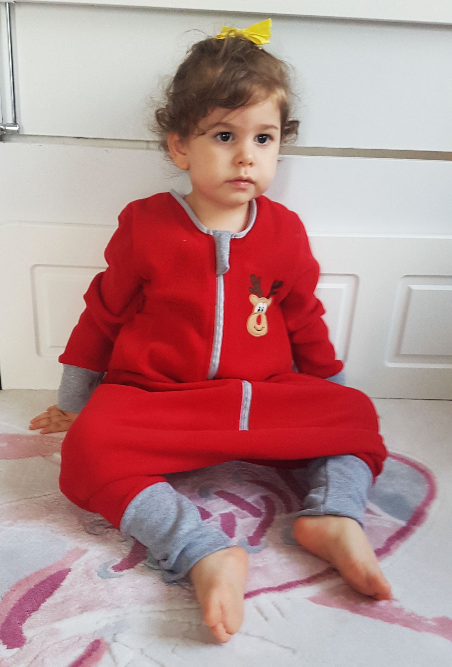 Nakışlı, Çift Taraflı Fermuarlı, Mikro Polar Bebek Çocuk Uyku Tulumu