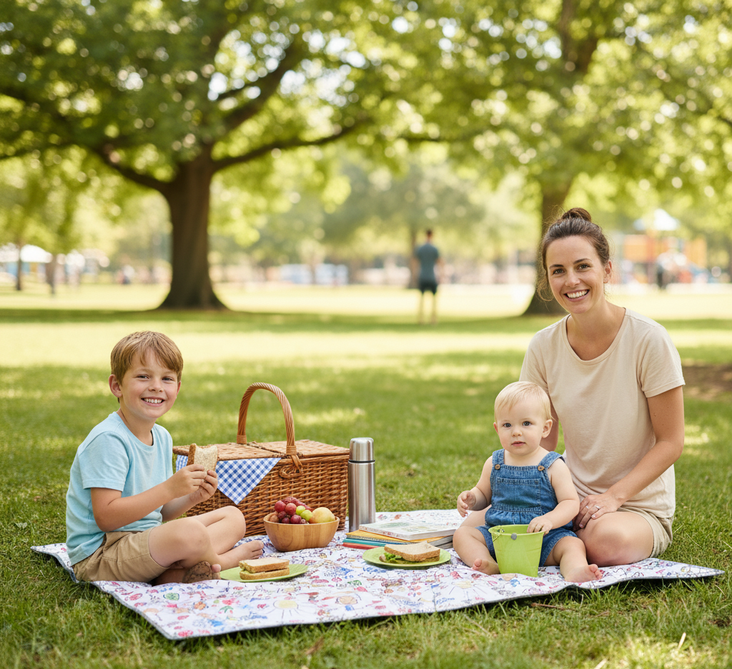 Yorni Family %100 Sıvı Geçirmez (Waterproof) Çok Amaçlı Bebek Örtüsü & Splat Mat