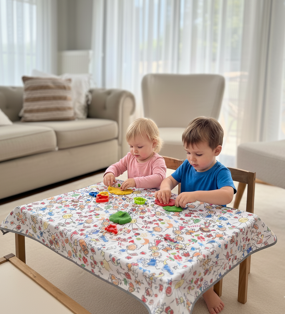 Yorni Family %100 Sıvı Geçirmez (Waterproof) Çok Amaçlı Bebek Örtüsü & Splat Mat