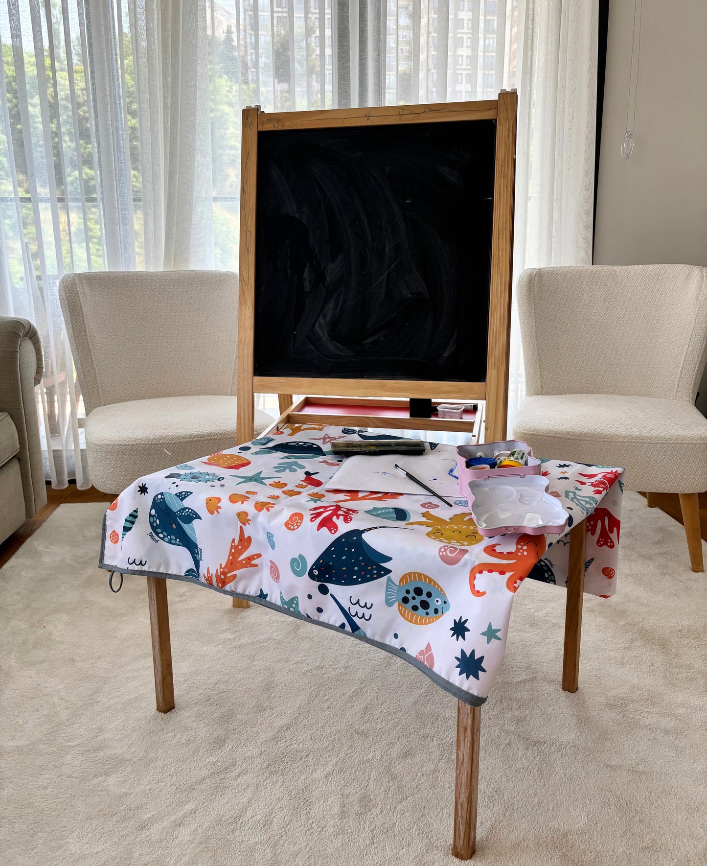 Ocean, Sıvı Geçirmeyen, Çok Amaçlı Örtü, Yerde, Masada, Banyoda, Arabada, Bahçede, Plajda