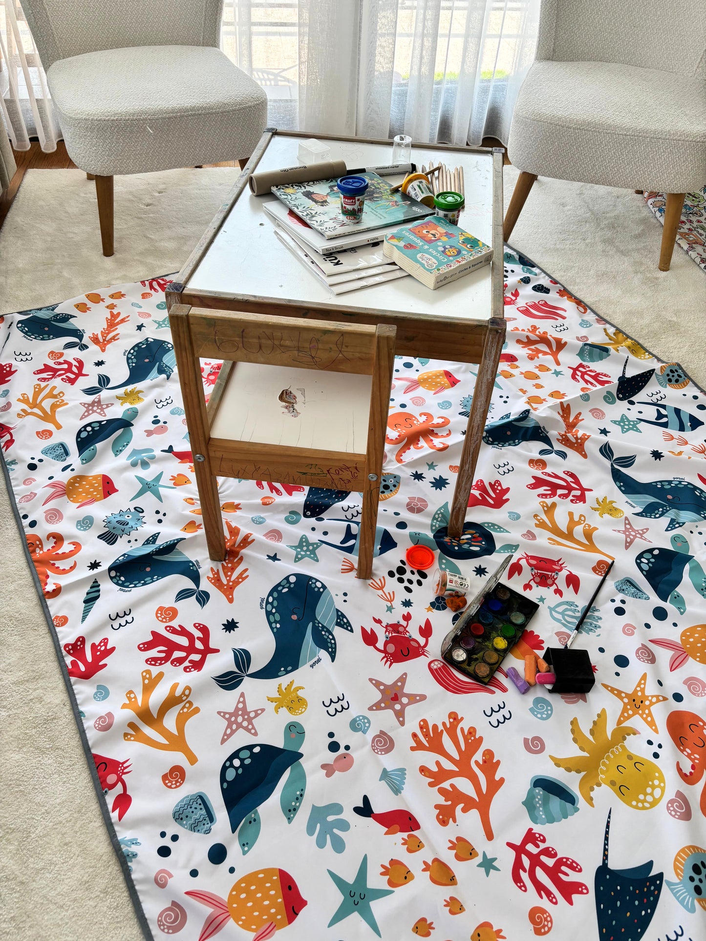 Ocean, Sıvı Geçirmeyen, Çok Amaçlı Örtü, Yerde, Masada, Banyoda, Arabada, Bahçede, Plajda