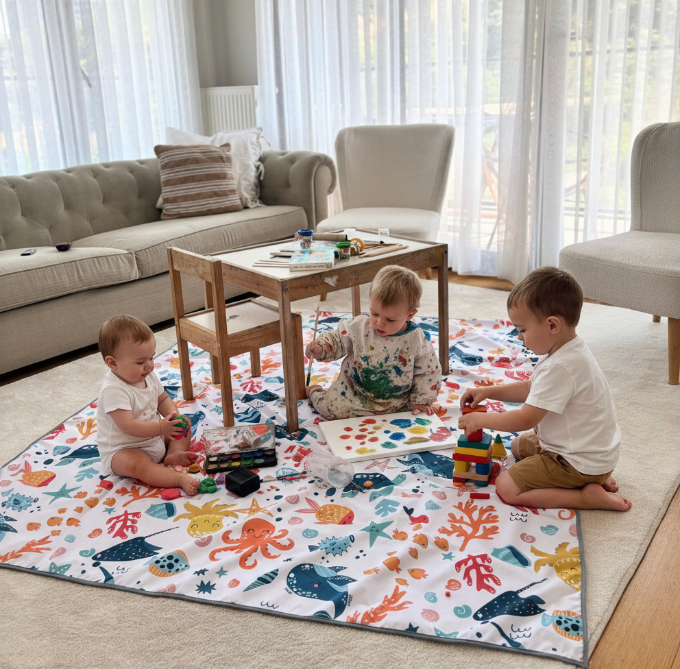 Ocean, Sıvı Geçirmeyen, Çok Amaçlı Örtü, Yerde, Masada, Banyoda, Arabada, Bahçede, Plajda