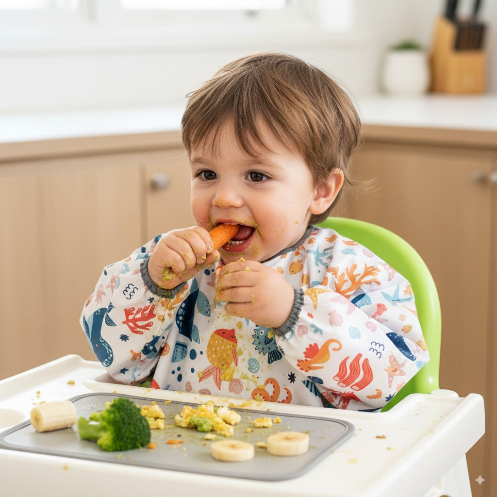 Ocean, Sıvı Geçirmeyen, Uzun Kollu, Cepli, Cırtlı Mama Önlüğü, Önlük, Çok Amaçlı Beslenme Önlüğü