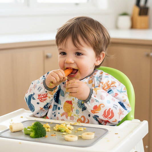 Ocean, Sıvı Geçirmeyen, Uzun Kollu, Cepli, Cırtlı Mama Önlüğü, Önlük, Çok Amaçlı Beslenme Önlüğü