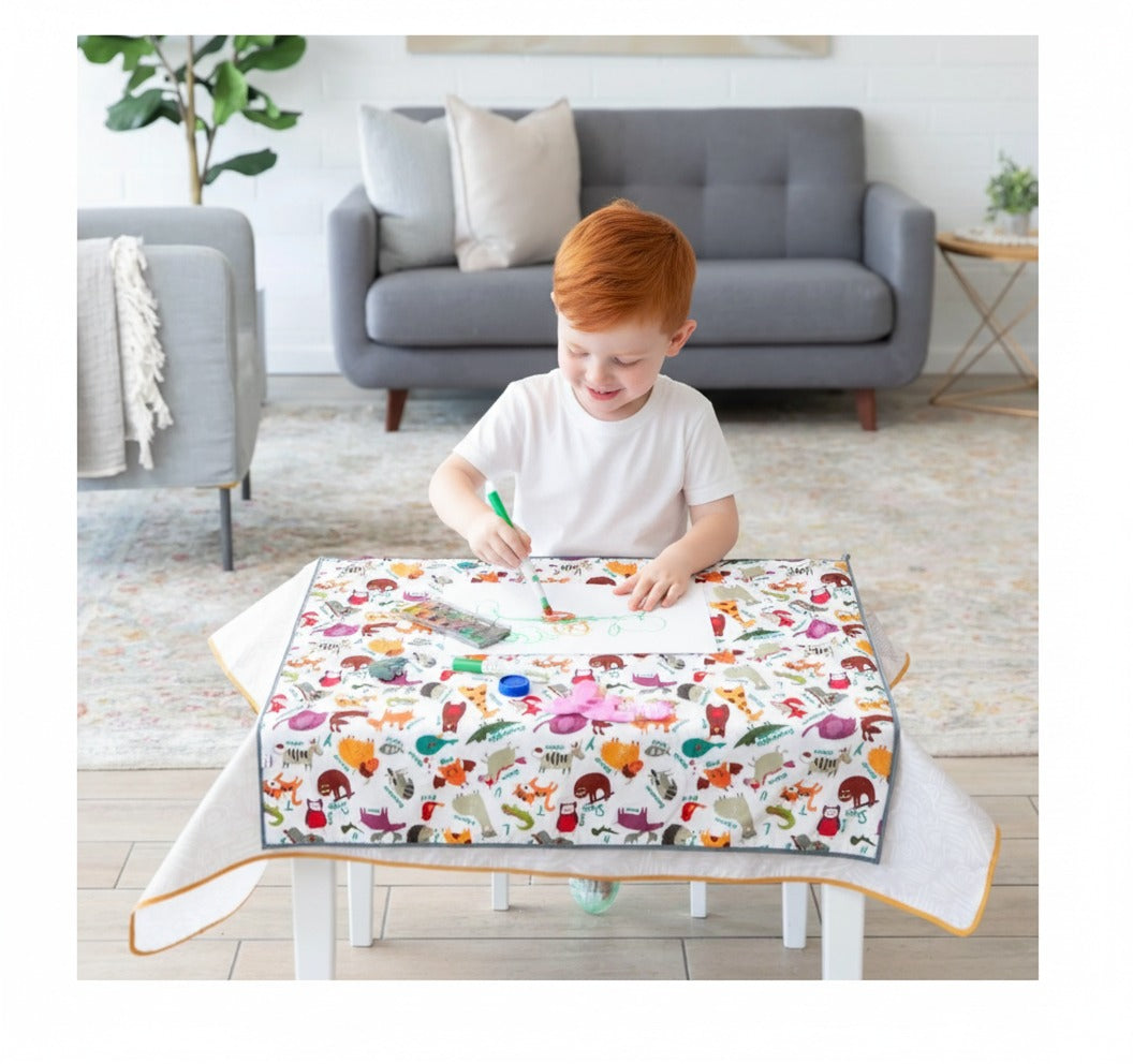 Yorni Zoo %100 Sıvı Geçirmez (Waterproof) Çok Amaçlı Bebek Örtüsü & Splat Mat