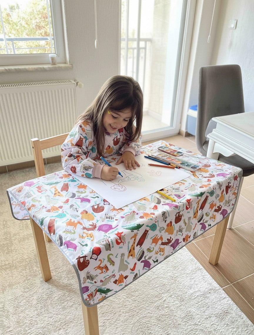 Yorni Zoo %100 Sıvı Geçirmez (Waterproof) Çok Amaçlı Bebek Örtüsü & Splat Mat