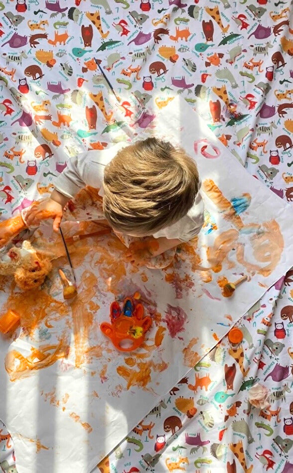 Yorni Zoo %100 Sıvı Geçirmez (Waterproof) Çok Amaçlı Bebek Örtüsü & Splat Mat