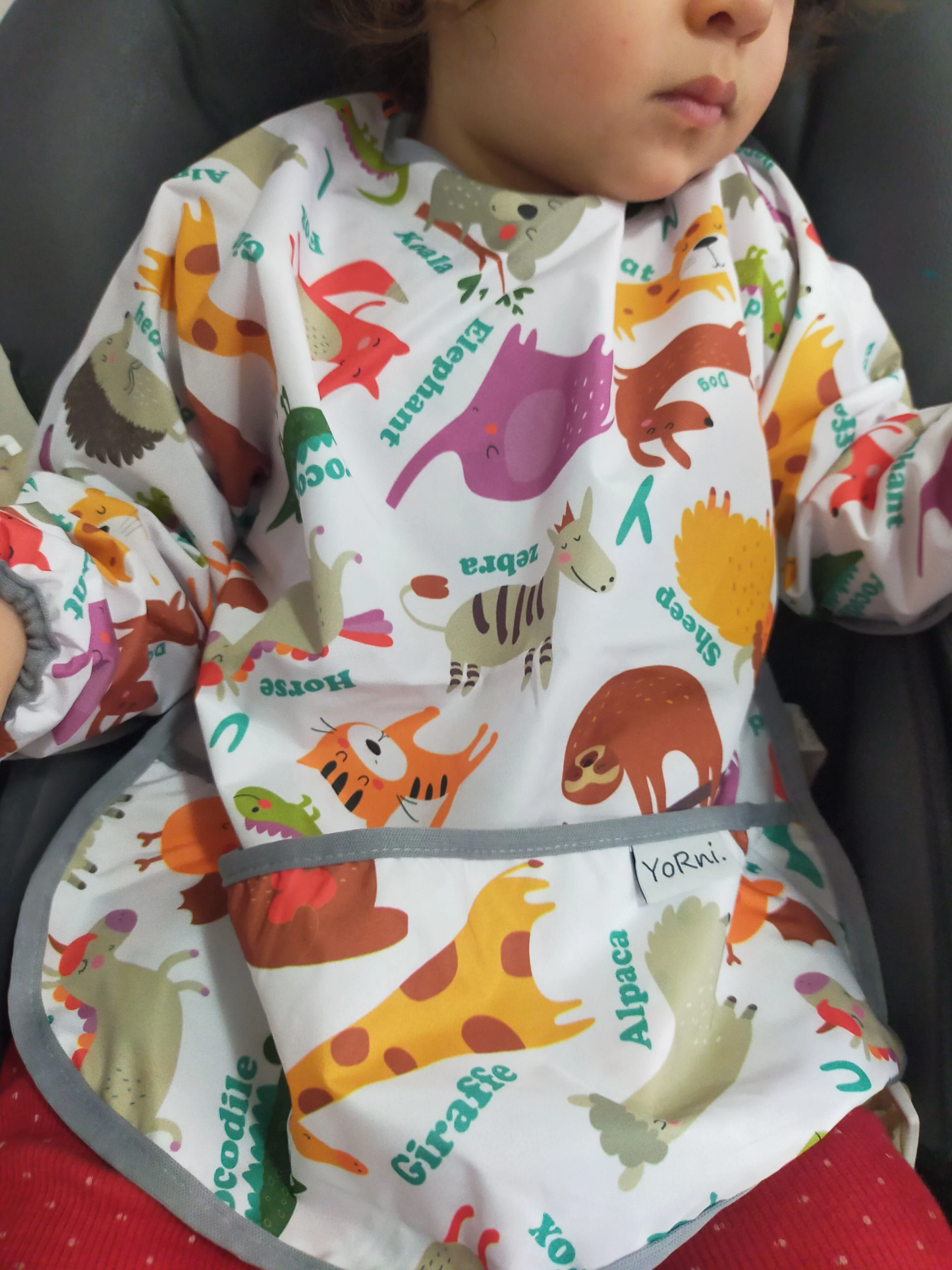 Zoo, Sıvı Geçirmeyen, Uzun Kollu, Cepli, Cırtlı Mama Önlüğü, Önlük, Çok Amaçlı Beslenme Önlüğü