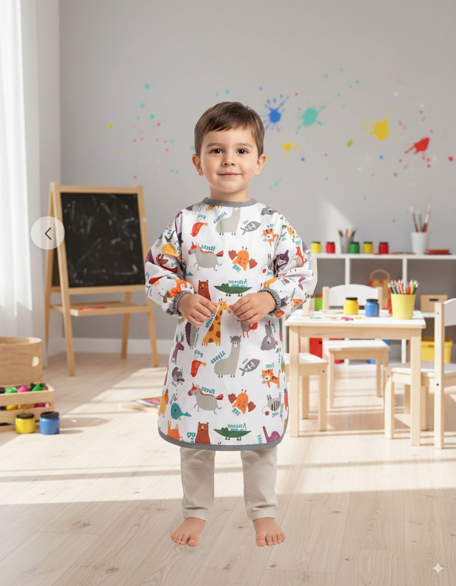 Zoo, Sıvı Geçirmez, Cırtlı, Uzun Kollu Çocuk Faaliyet, Etkinlik, Aktivite, Boyama Önlüğü, Önlük