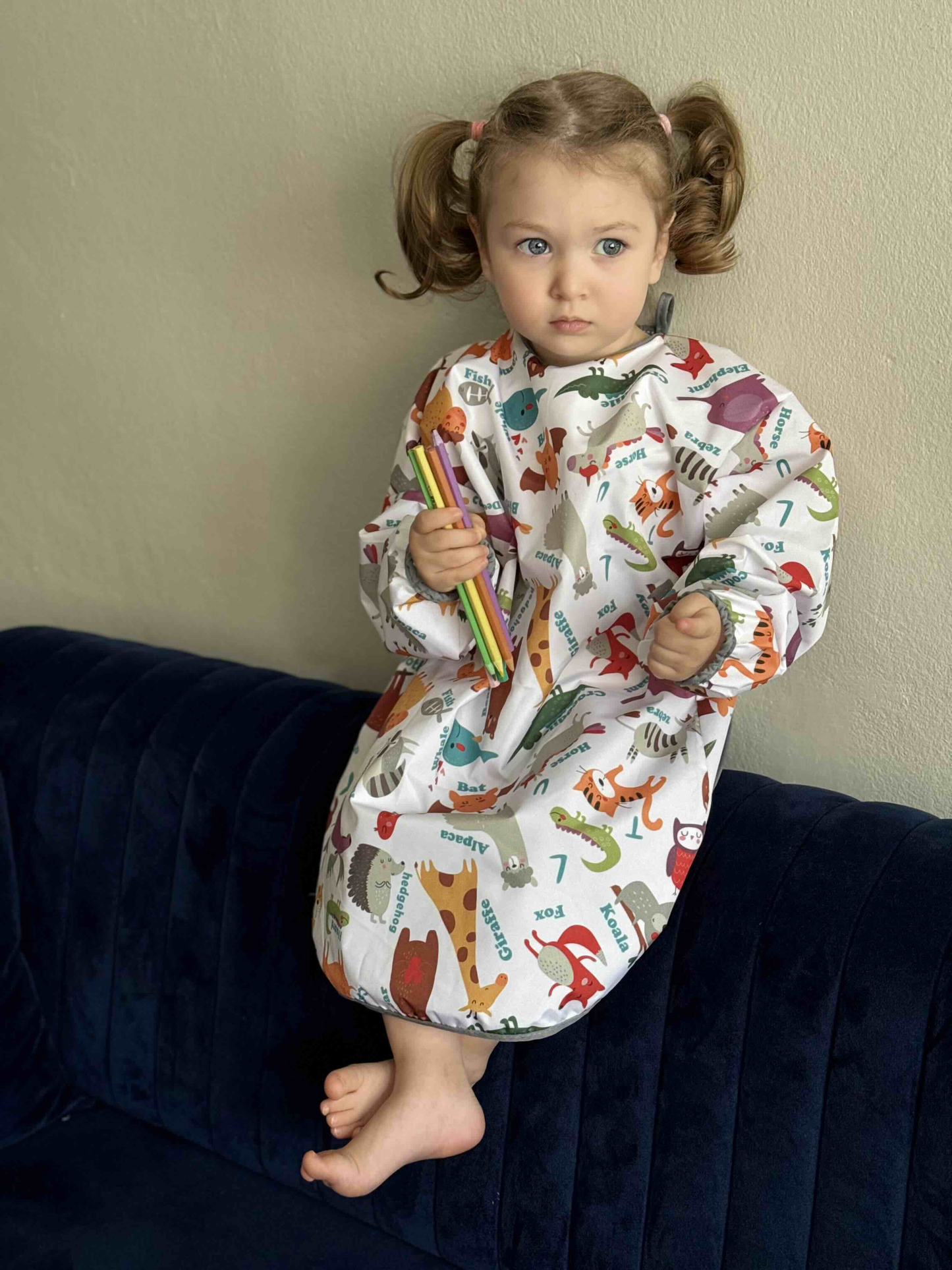 Zoo, Sıvı Geçirmez, Cırtlı, Uzun Kollu Çocuk Faaliyet, Etkinlik, Aktivite, Boyama Önlüğü, Önlük