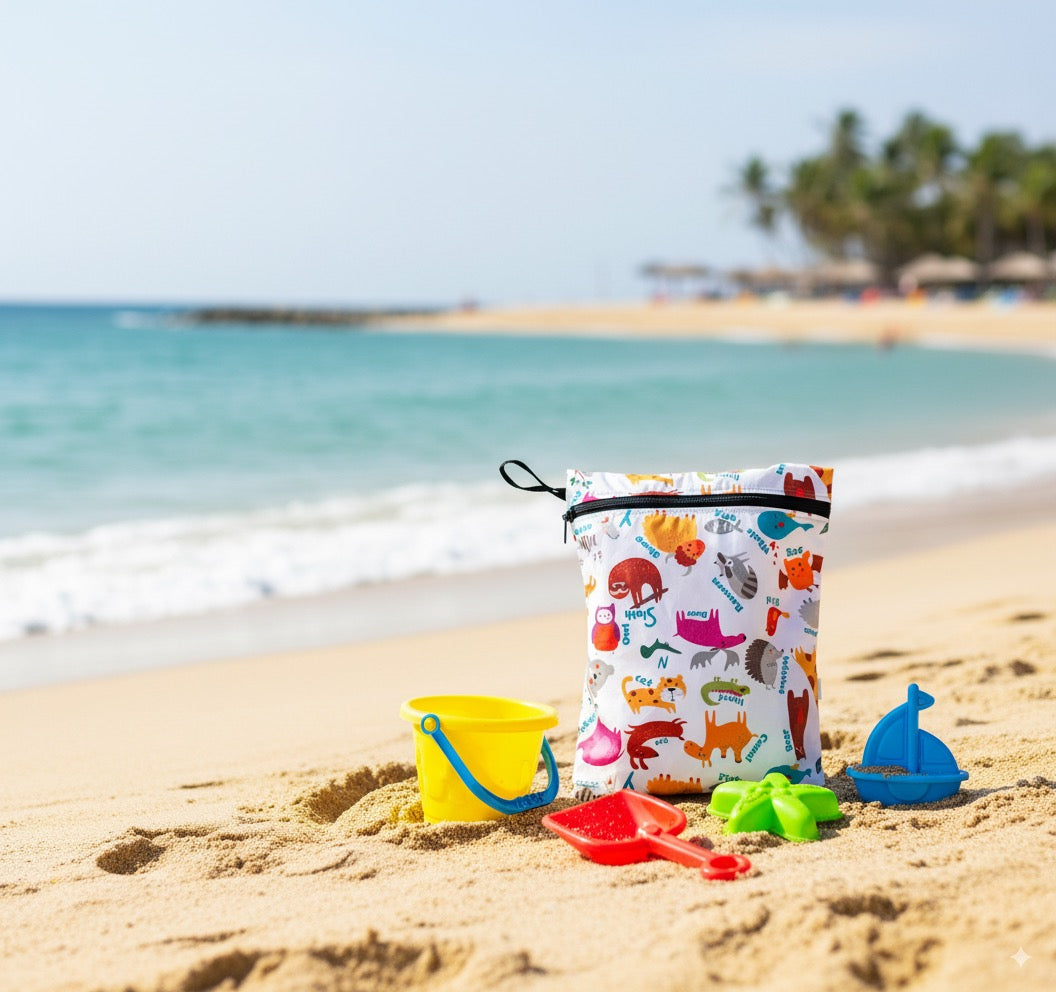 Zoo, Sıvı Geçirmeyen, Islak/Kuru Çok Amaçlı Çanta, Fermuarlı, Makinede Yıkanabilir, Islak Mayo, Kirli Kıyafet, Organizer vs için