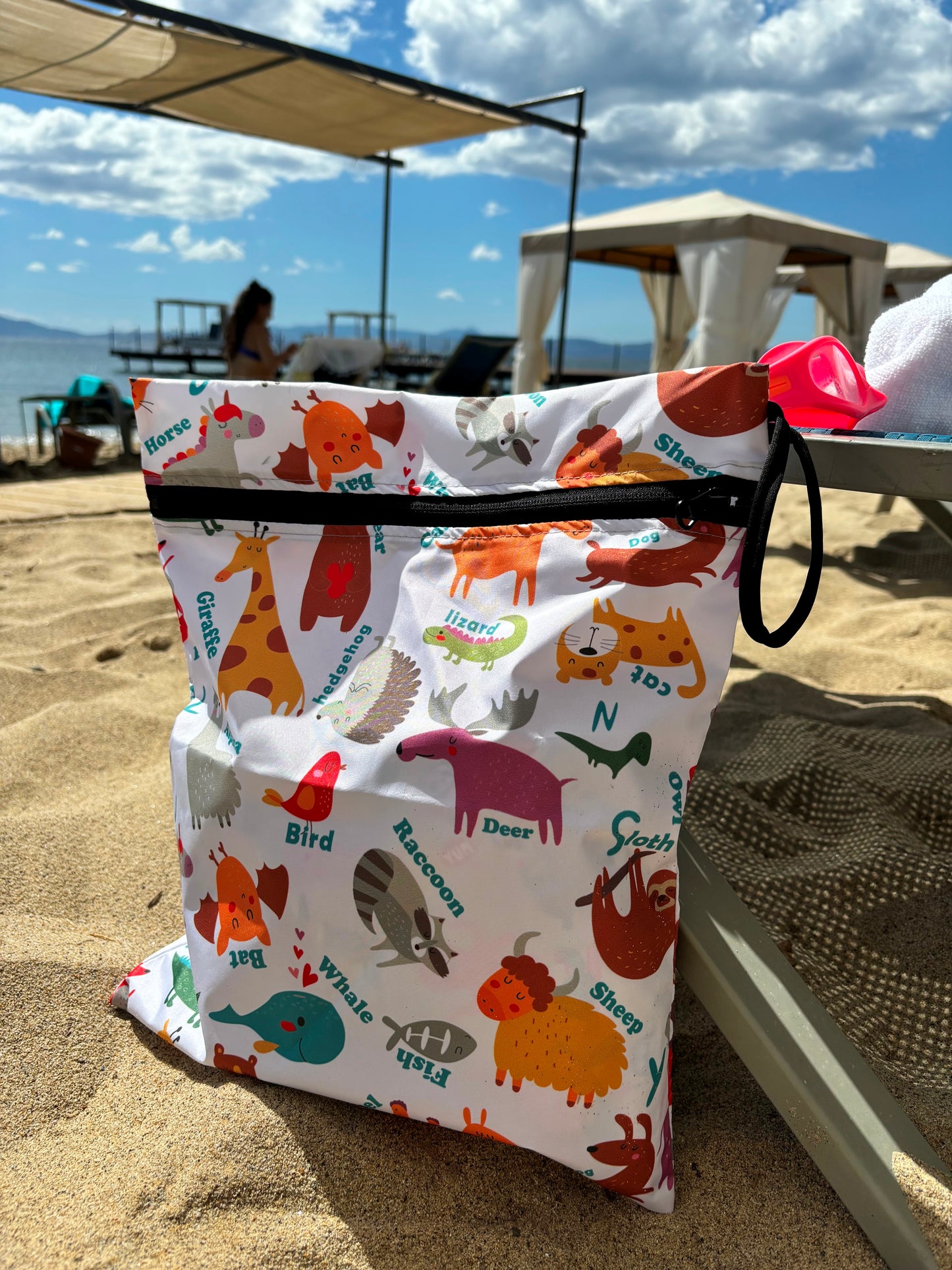 Zoo, Sıvı Geçirmeyen, Islak/Kuru Çok Amaçlı Çanta, Fermuarlı, Makinede Yıkanabilir, Islak Mayo, Kirli Kıyafet, Organizer vs için